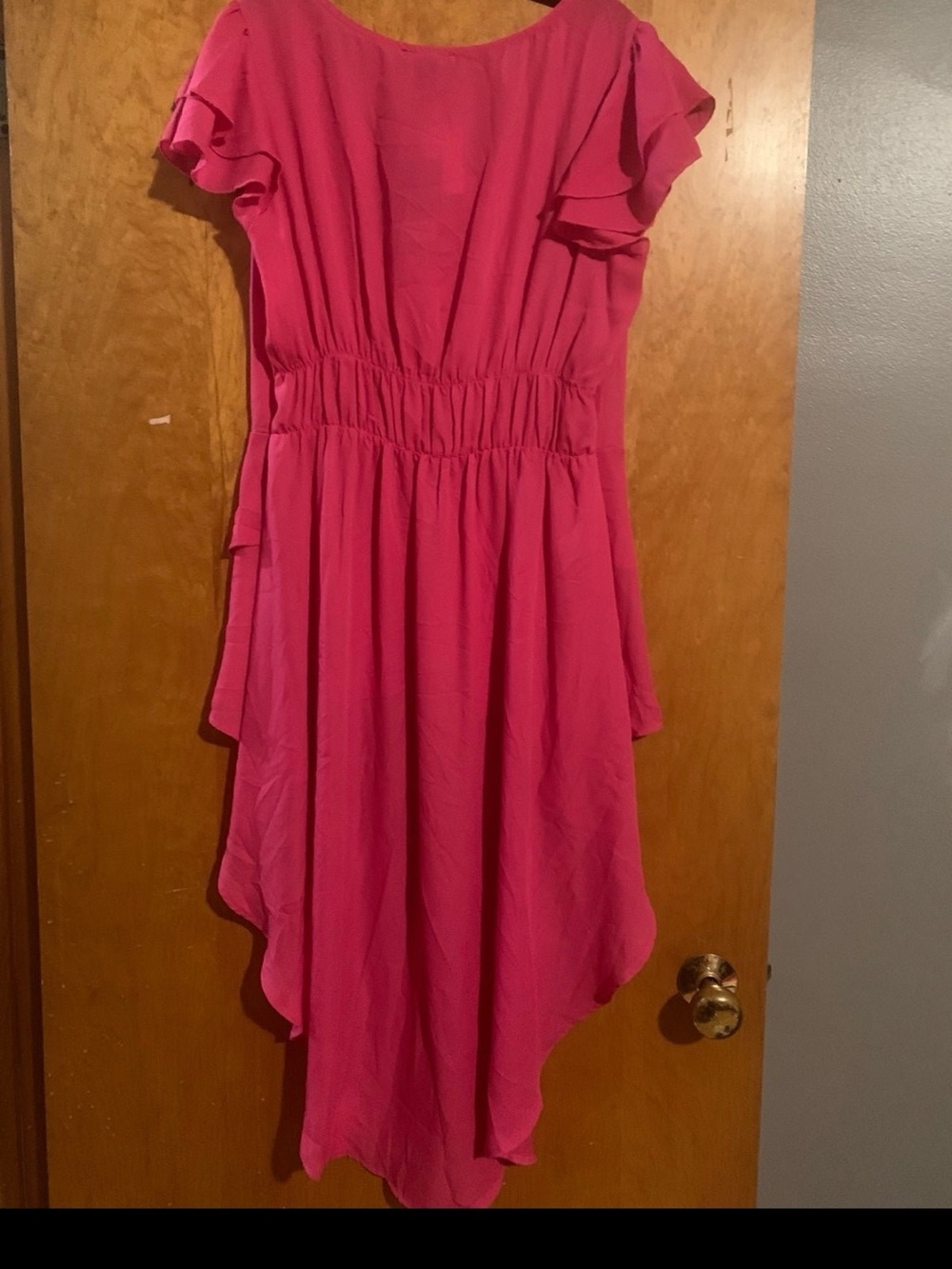 Love Fuchsia Ruffle High-Low Blouse - Picture 3 of 4